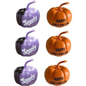 5” Plastic Pumpkin Spooky and Happy Halloween Halloween Decor Lot Bundle Set NWT